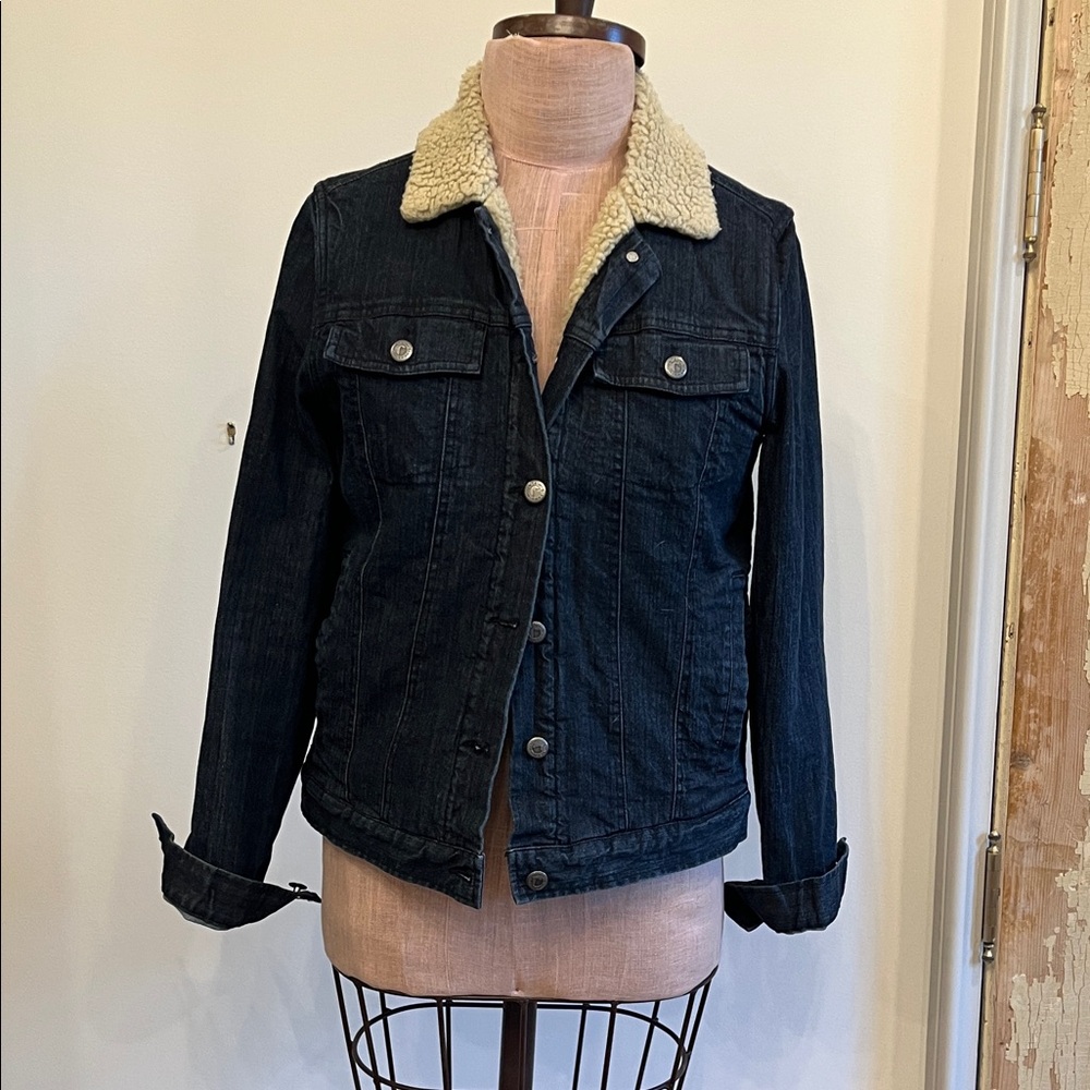 Mountain Khakis Dark Denim Jacket with Shearling Collar